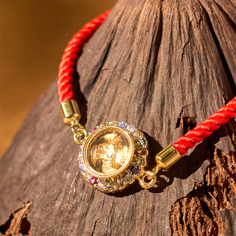 Copper Color Rotatable Windmill Lotus Bracelet for Spiritual Balance