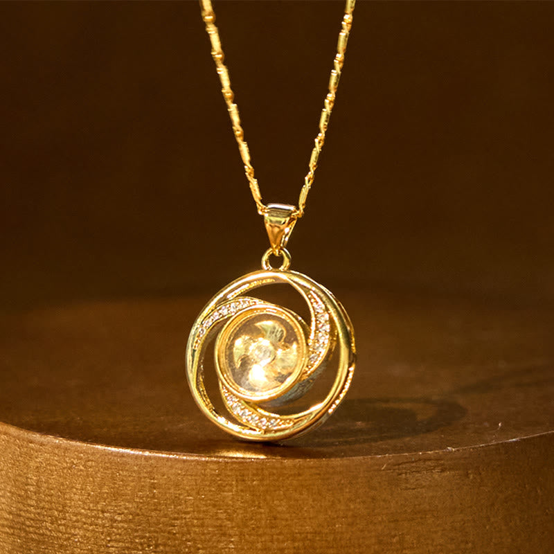 Gold Plated Copper Windmill Spiritual Necklace Pendant