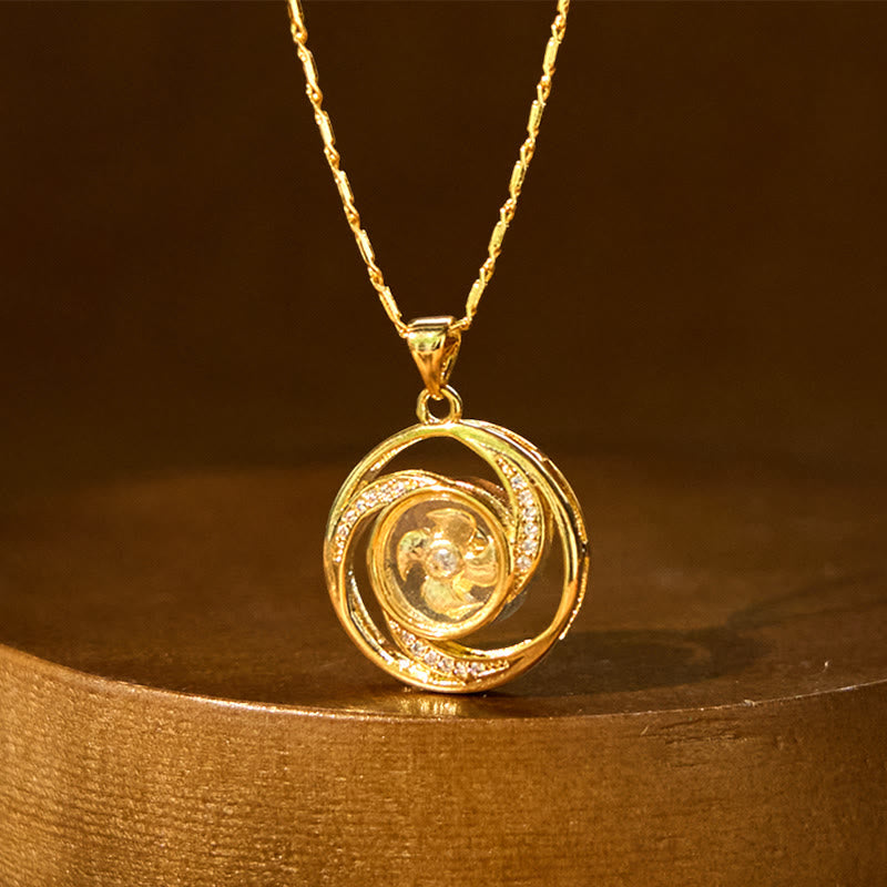 Gold Plated Copper Windmill Spiritual Necklace Pendant