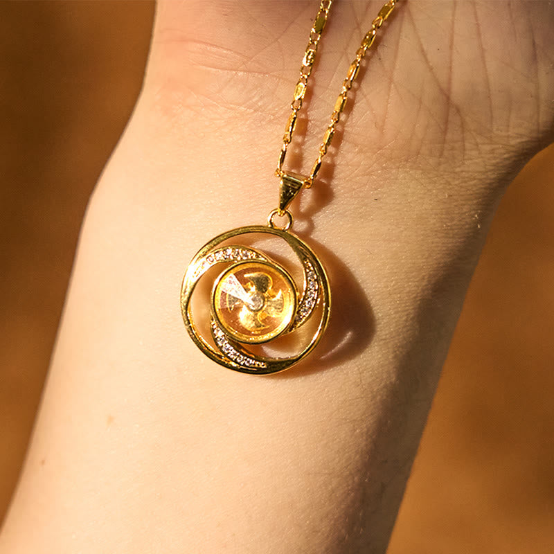 Gold Plated Copper Windmill Spiritual Necklace Pendant