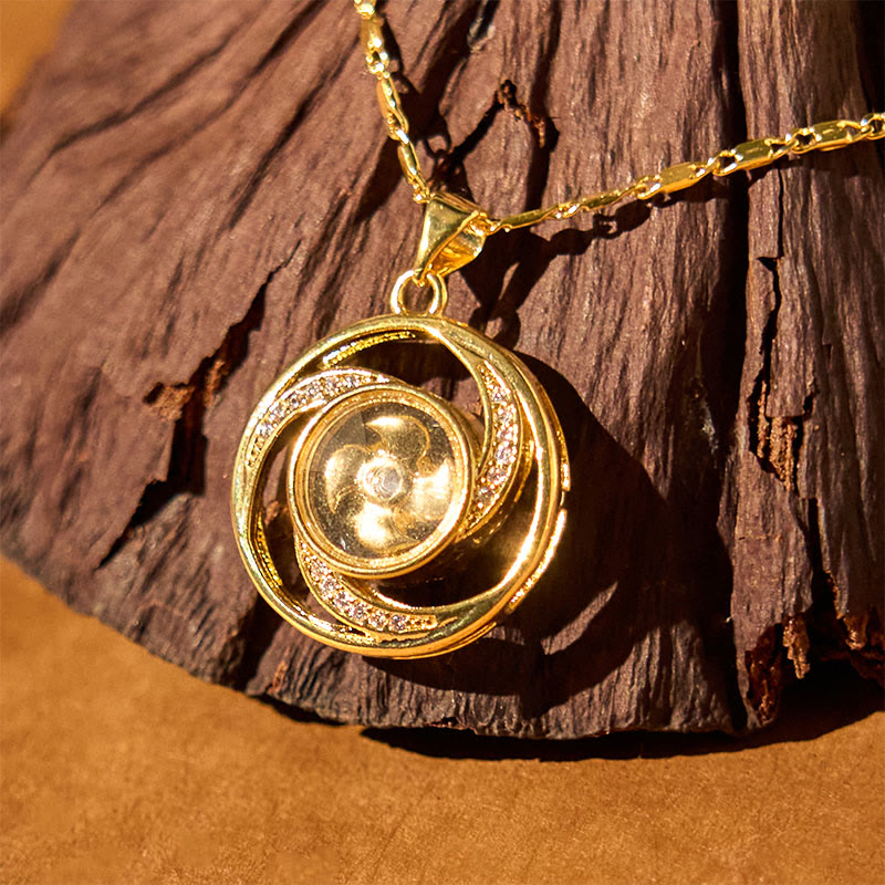 Gold Plated Copper Windmill Spiritual Necklace Pendant