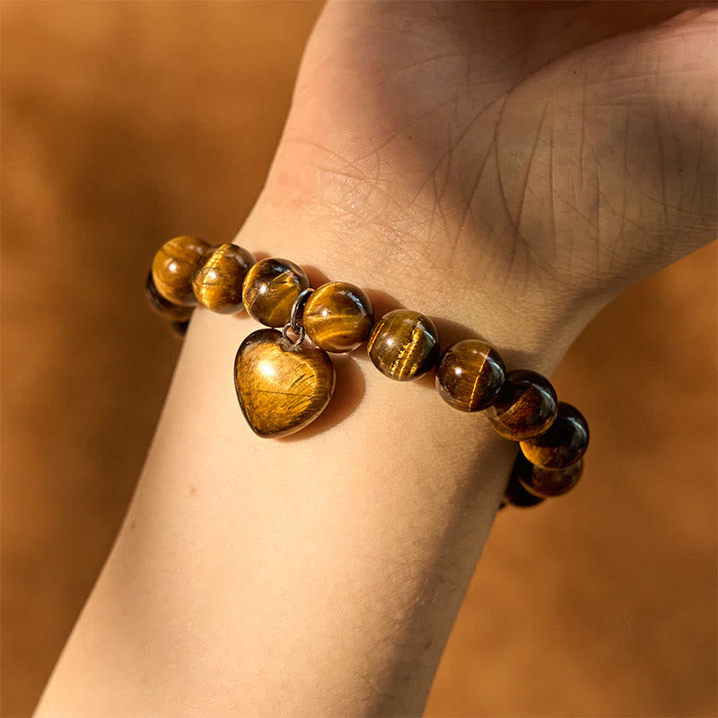 Green Aventurine Love Heart Balance Bracelet 8mm Beads