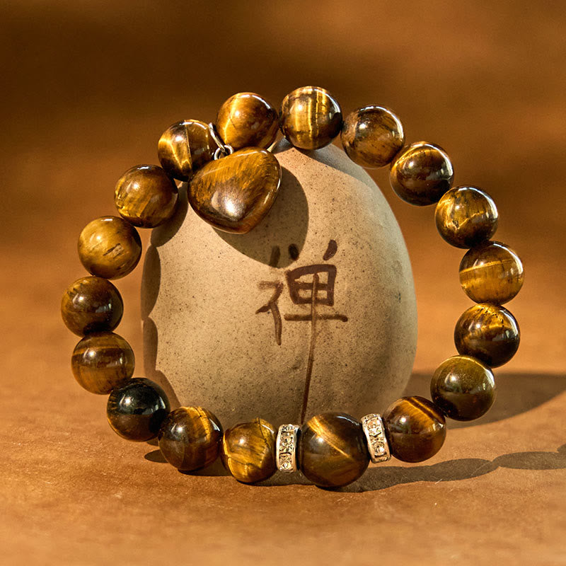 Green Aventurine Love Heart Balance Bracelet 8mm Beads