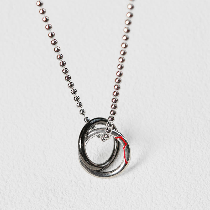 Copper Yin Yang Necklace Qiankun Hoop Balance Luck