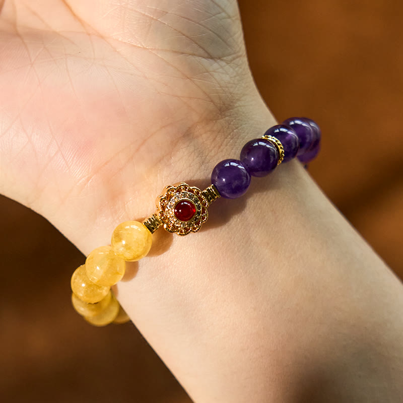 8 mm Citrin-Amethyst-Spirituelles Armband für Achtsamkeit