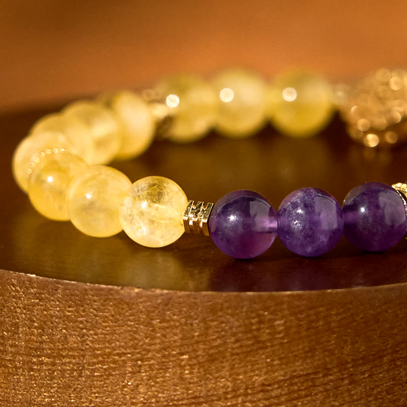 8 mm Citrin-Amethyst-Spirituelles Armband für Achtsamkeit