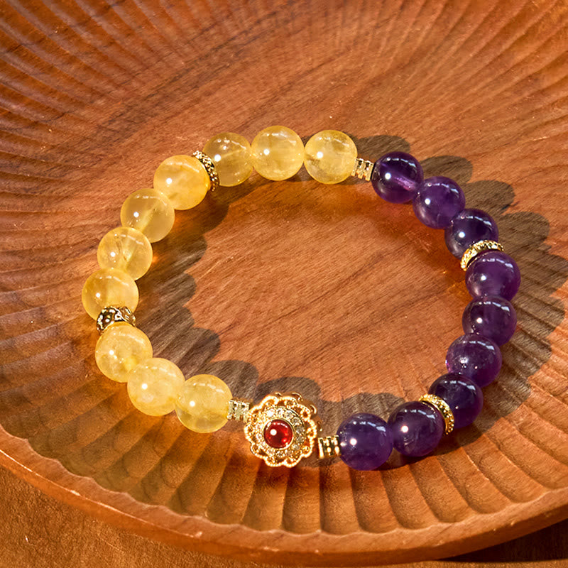 8 mm Citrin-Amethyst-Spirituelles Armband für Achtsamkeit