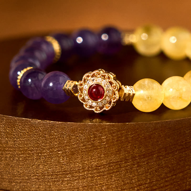 8 mm Citrin-Amethyst-Spirituelles Armband für Achtsamkeit