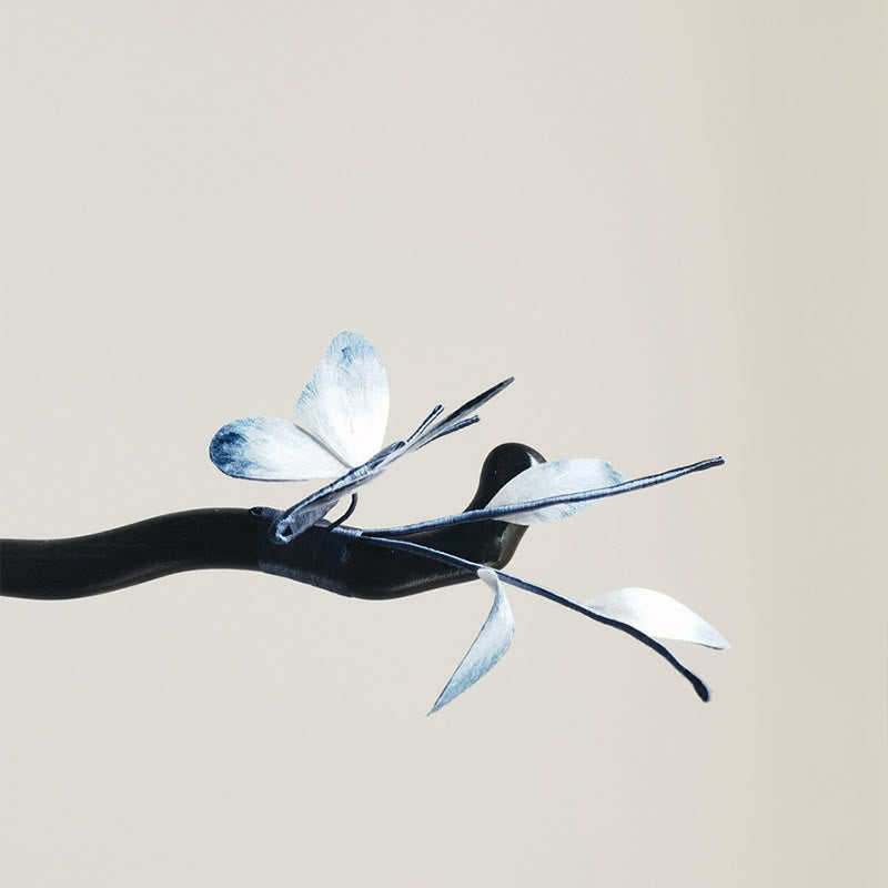 Handmade Mulberry Silk Velvet Flower Butterfly Brooch Hairpin