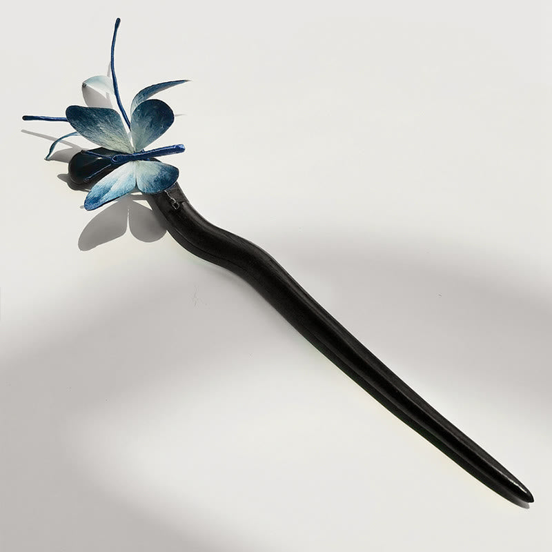 Handmade Mulberry Silk Velvet Flower Butterfly Brooch Hairpin