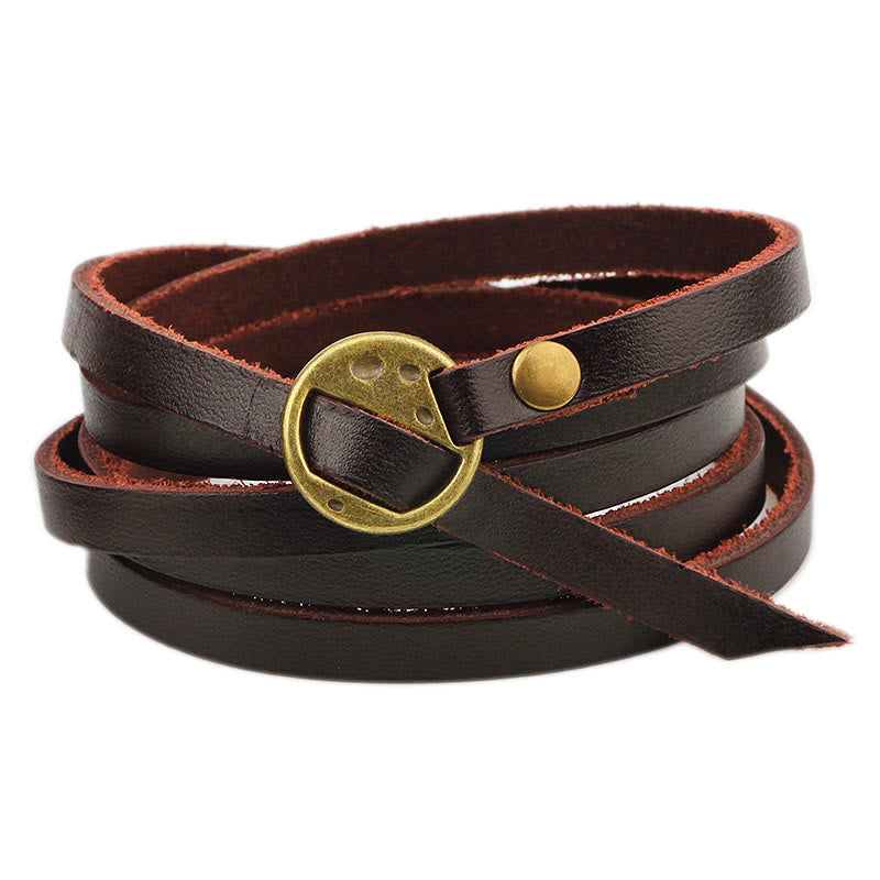 Unisex Multi-layer Leather Buckle Confidence Spiritual Bracelet