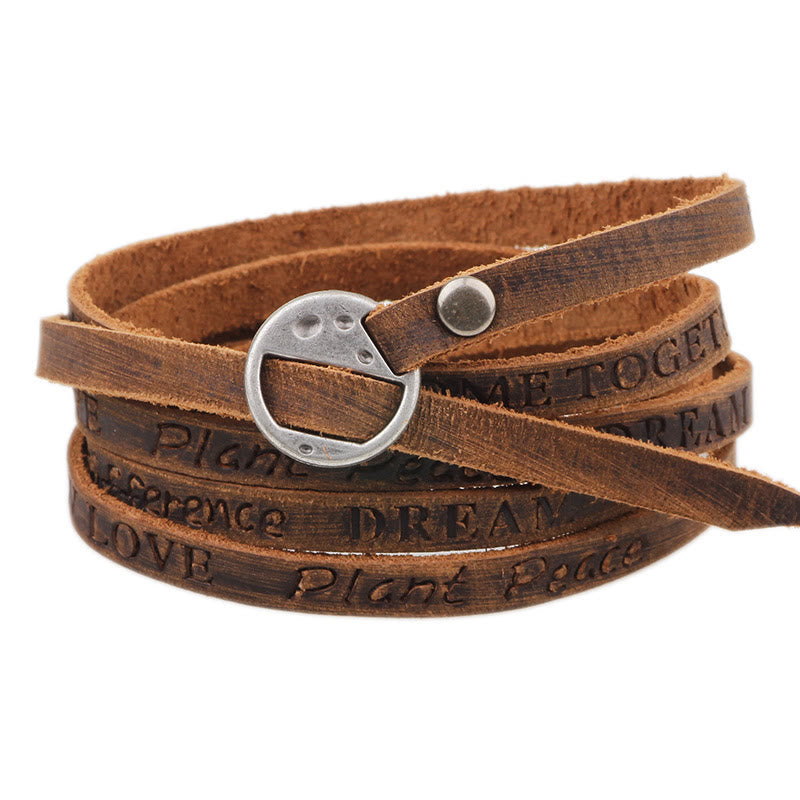 Unisex Multi-layer Leather Buckle Confidence Spiritual Bracelet