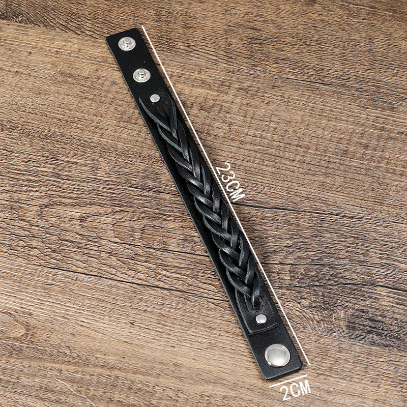 Vintage Weaving Leather Adjustable Strengthen Bracelet