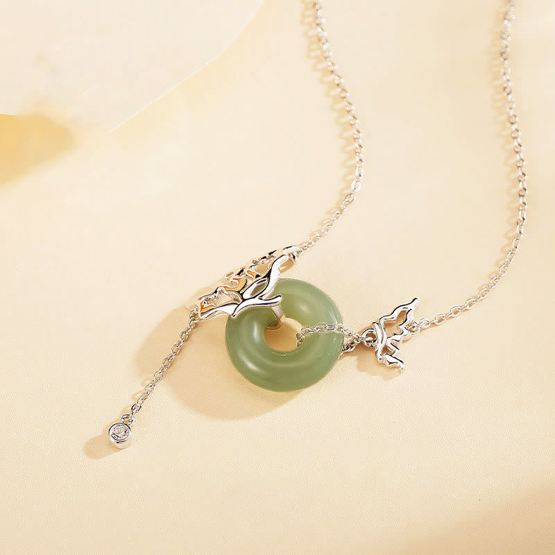 Hetian Jade Butterfly Abundance Necklace