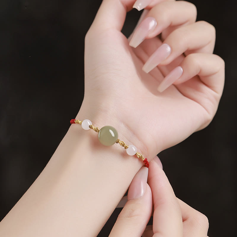 10mm Hetian Jade Luck Braided Bracelet for Spiritual Balance