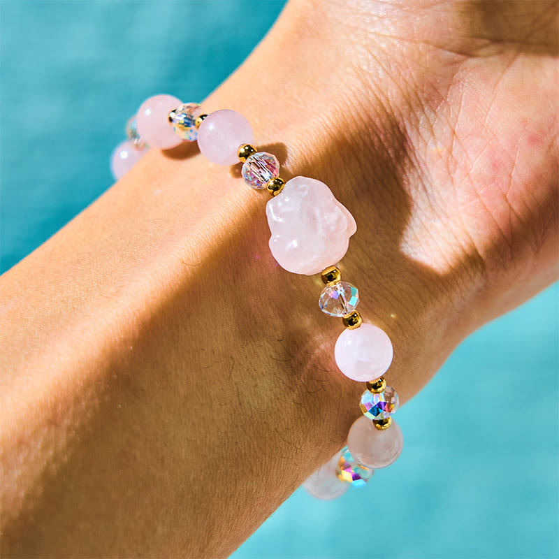 8mm Rose Quartz Healing Chain Bracelet for Self-Care