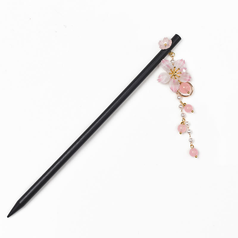 Pear Blossom Tassel Chinese Hairpin Wood Accessory