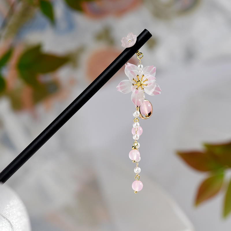 Pear Blossom Tassel Chinese Hairpin Wood Accessory