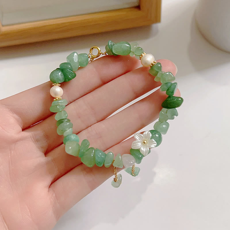 Strawberry Quartz Bracelet Green Strawberry & Super Seven