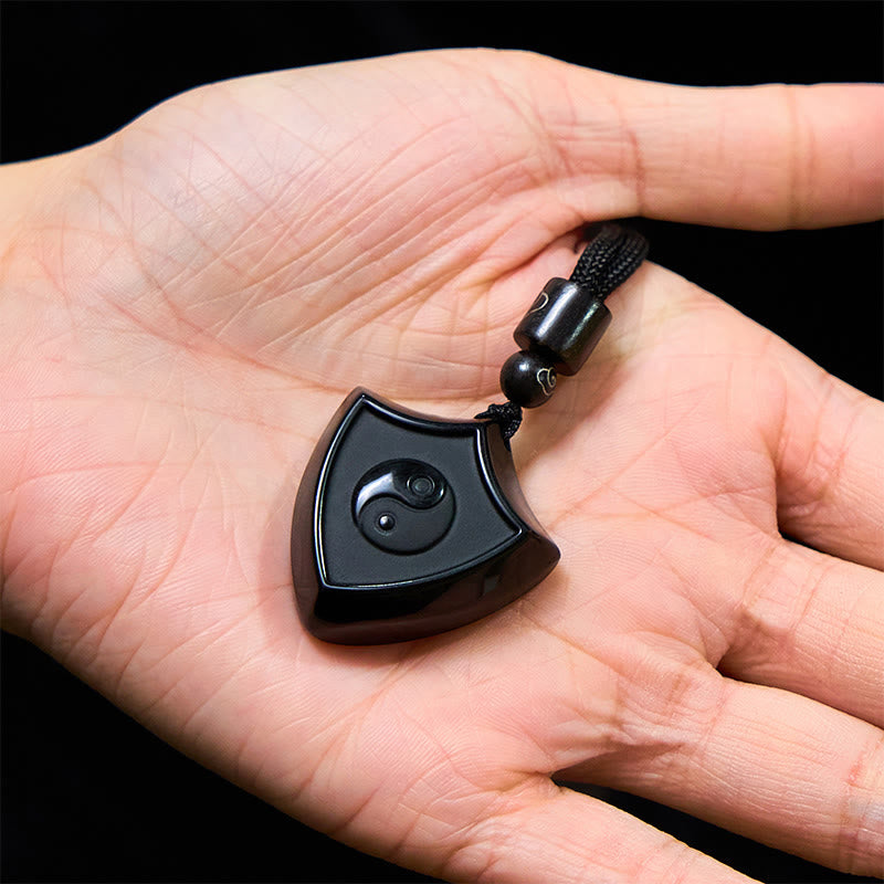 Black Obsidian Yin Yang Necklace | Strength & Balance Pendant