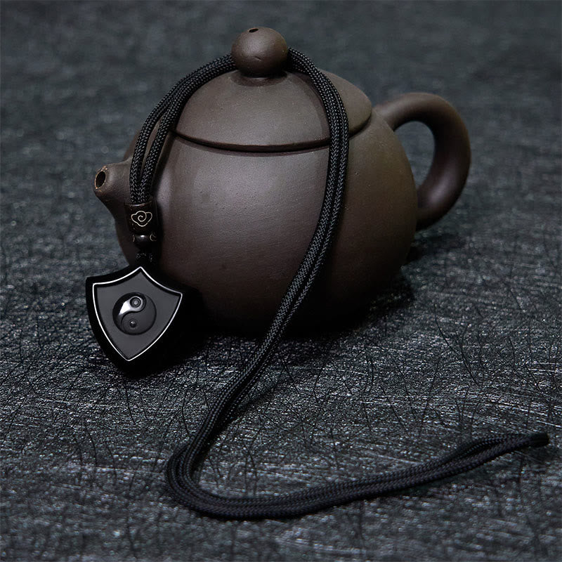 Black Obsidian Yin Yang Necklace | Strength & Balance Pendant