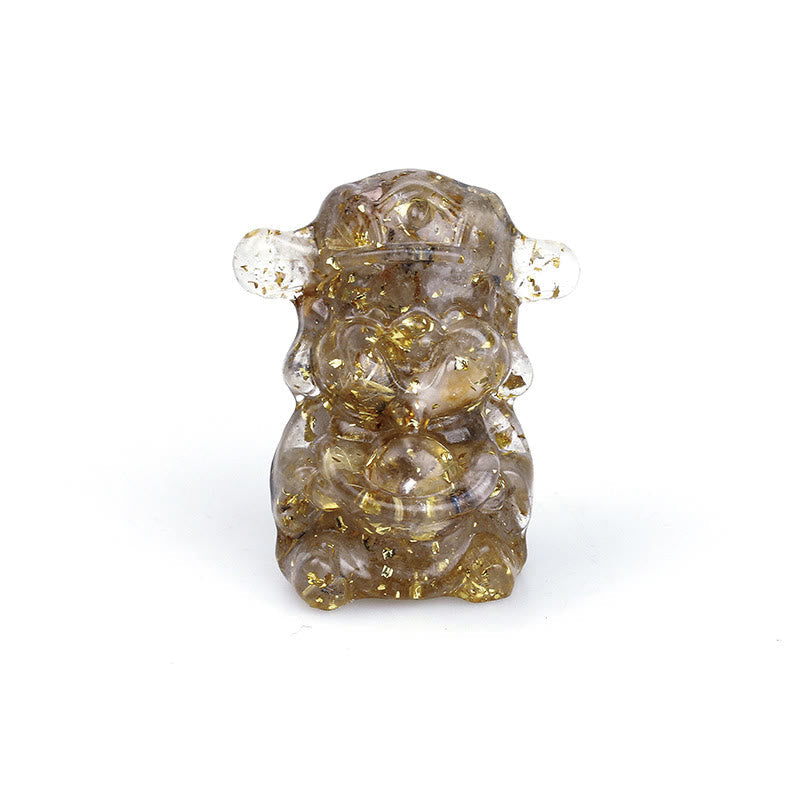 Amethyst, Gott des Reichtums, Kristallharz, Feng-Shui-Dekor, 5,6 cm