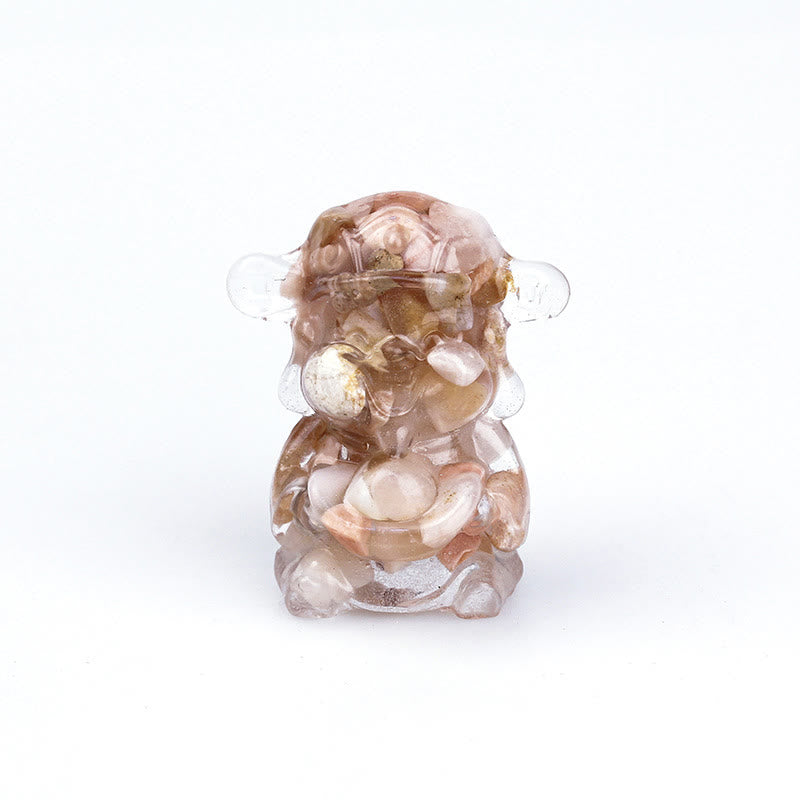 Amethyst, Gott des Reichtums, Kristallharz, Feng-Shui-Dekor, 5,6 cm