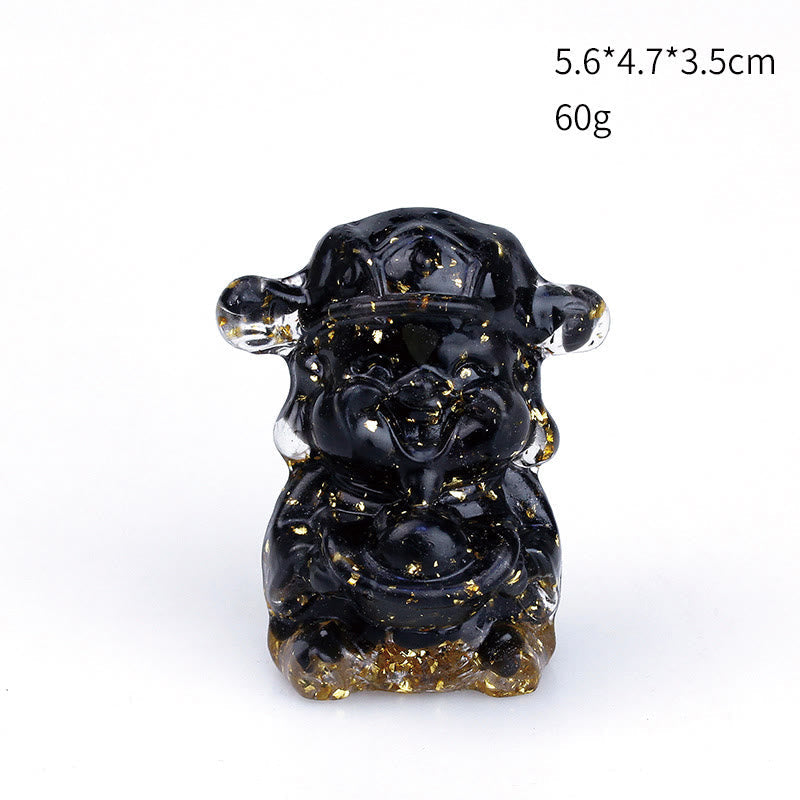 Amethyst, Gott des Reichtums, Kristallharz, Feng-Shui-Dekor, 5,6 cm
