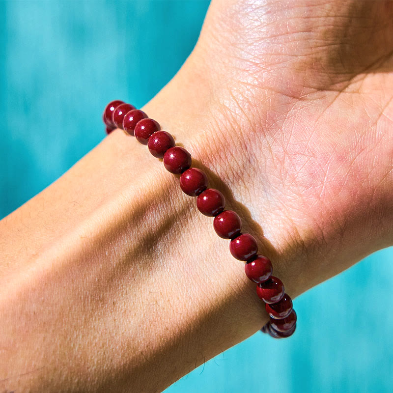 6mm Cinnabar Bamboo Concentration Bracelet