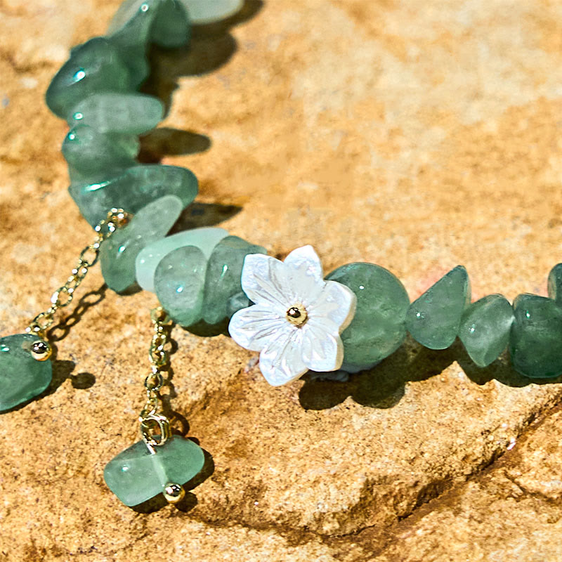 Strawberry Quartz Bracelet Green Strawberry & Super Seven