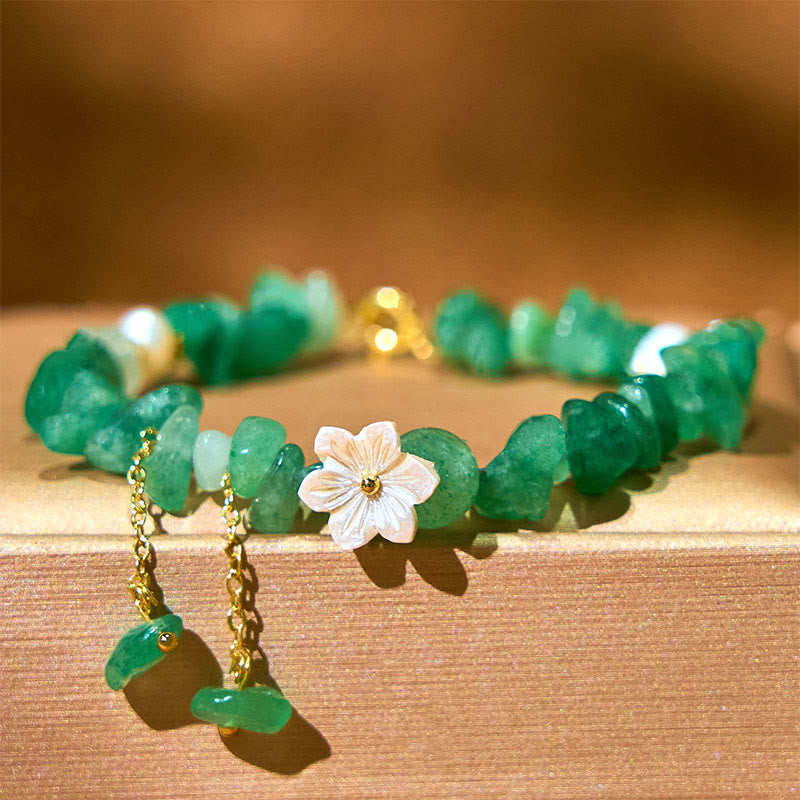 Strawberry Quartz Bracelet Green Strawberry & Super Seven