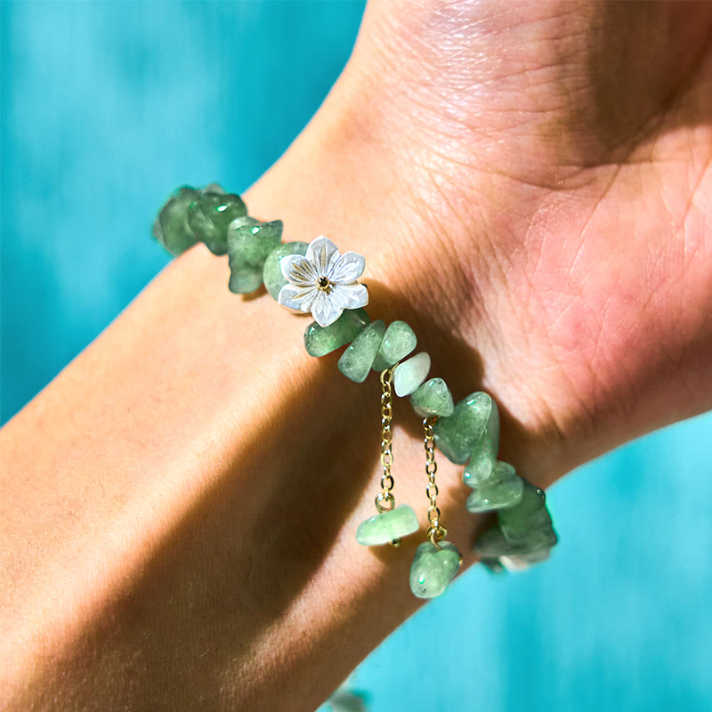 Strawberry Quartz Bracelet Green Strawberry & Super Seven
