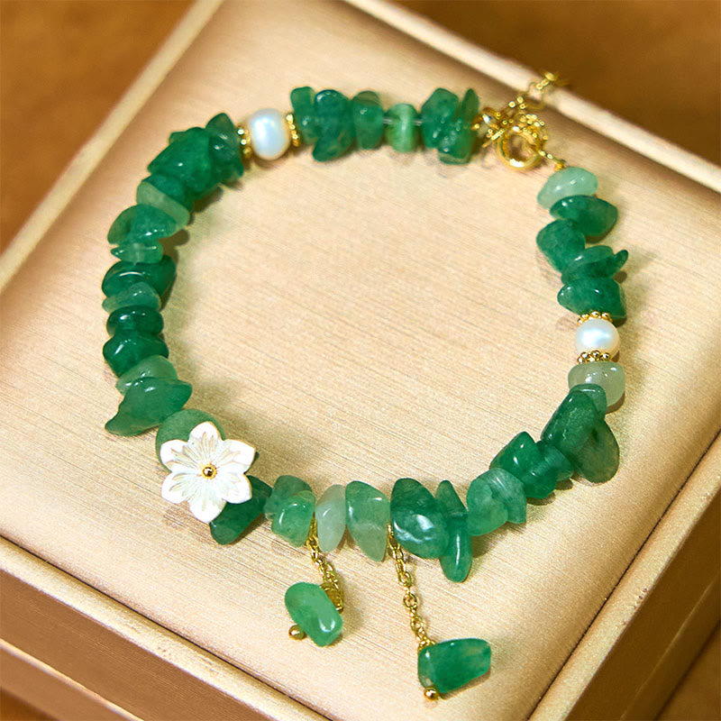 Strawberry Quartz Bracelet Green Strawberry & Super Seven