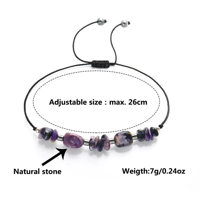 Charoite Hematite Spiritual Bracelet for Focus and Healing