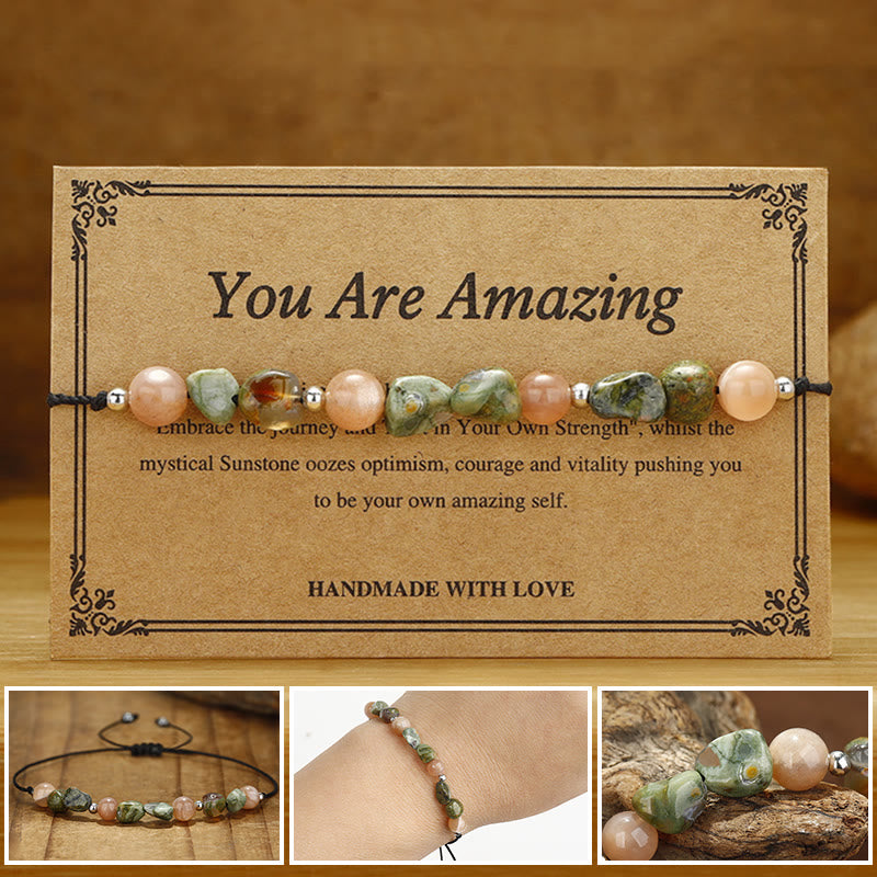 14-24cm Rhyolite Sun Stone Positive Energy Bracelet