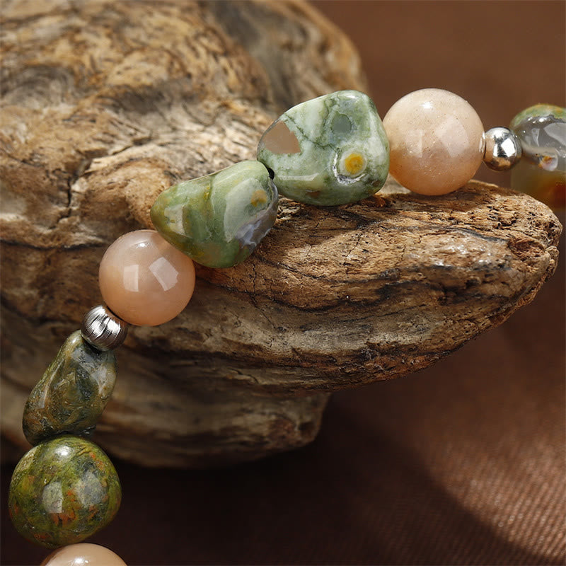 14-24cm Rhyolite Sun Stone Positive Energy Bracelet