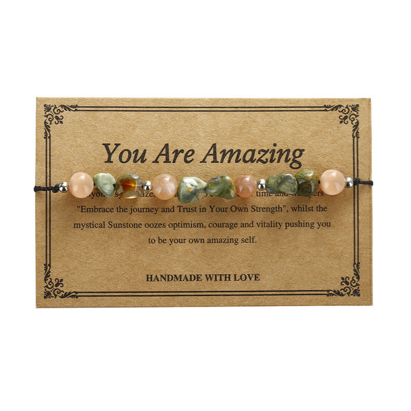 14-24cm Rhyolite Sun Stone Positive Energy Bracelet