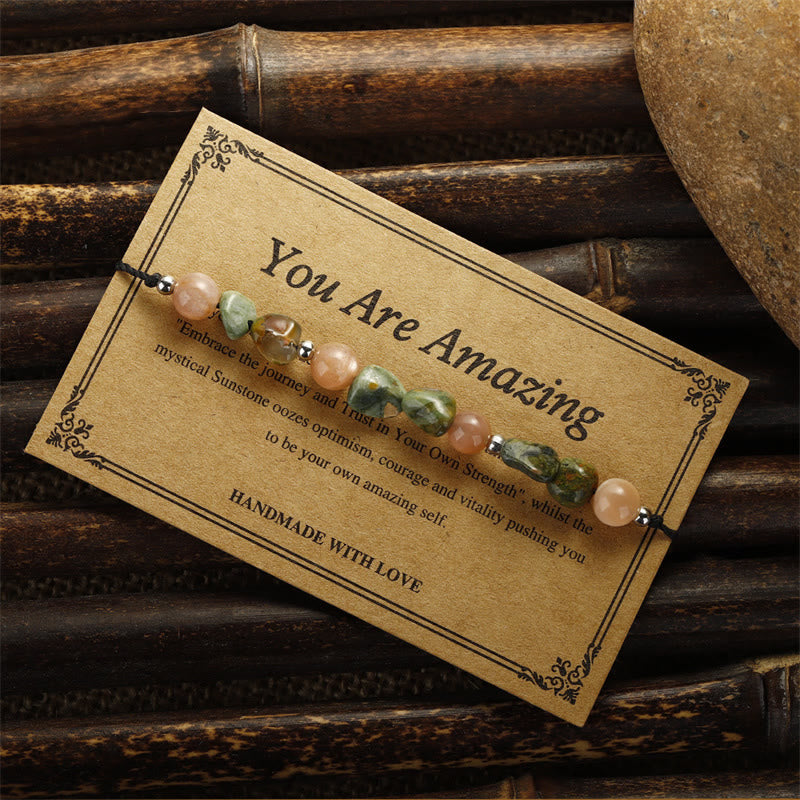 14-24cm Rhyolite Sun Stone Positive Energy Bracelet