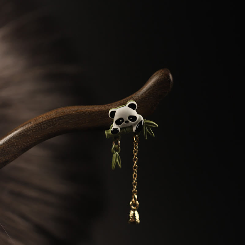 Ebony Hairpin with Bamboo Tassel for Courage | Chinese Hairpins