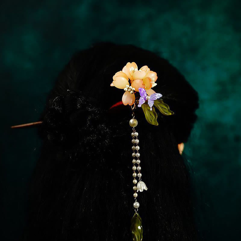 Lily of the Valley Pearl Tassel Chinese Hairpin