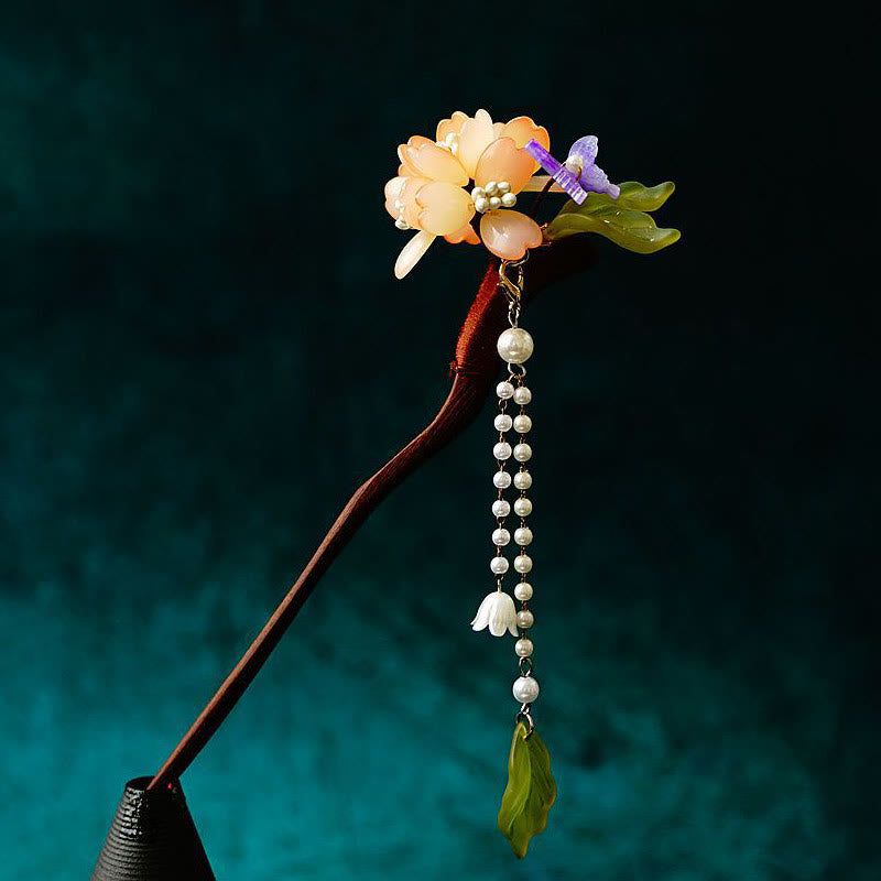 Lily of the Valley Pearl Tassel Chinese Hairpin