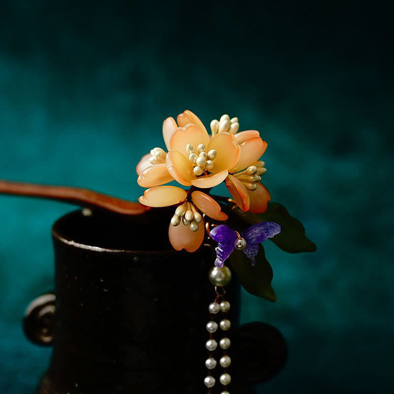 Lily of the Valley Pearl Tassel Chinese Hairpin