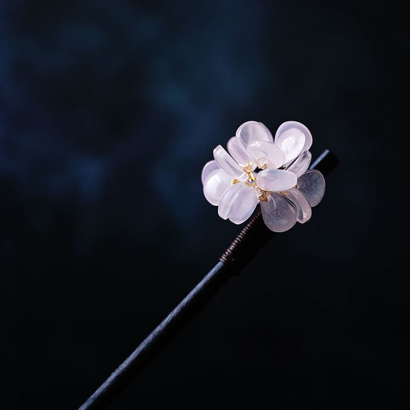 Grain Wood Liuli Hydrangea Flower Chinese Hairpin Symbolism