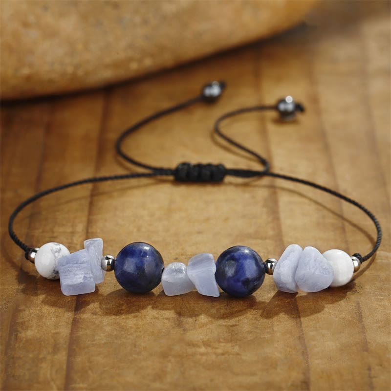 14-24cm Purple Agate Lotus Bracelet for Protection & Confidence