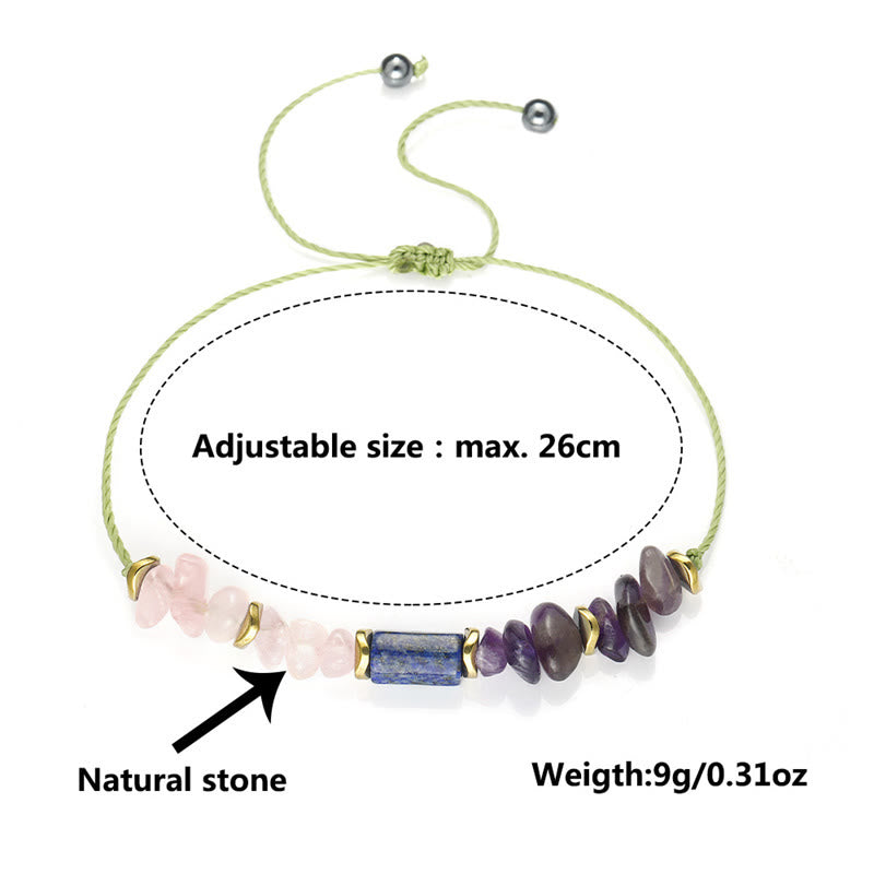 Amethyst Rose Quartz Lapis Lazuli Healing Bracelet