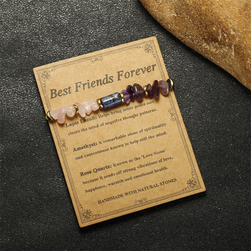 Amethyst Rose Quartz Lapis Lazuli Healing Bracelet
