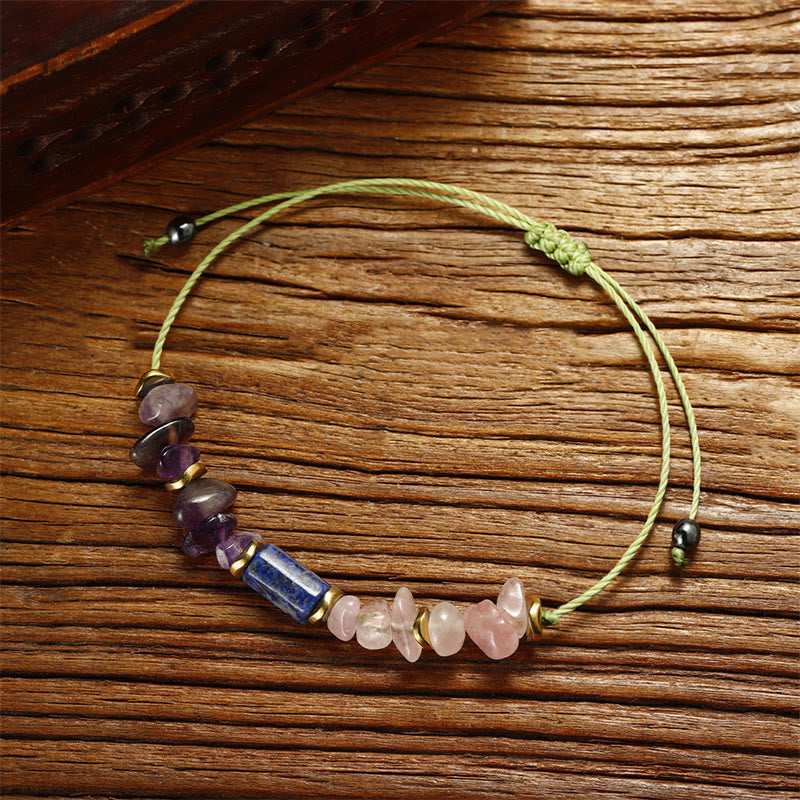 Amethyst Rose Quartz Lapis Lazuli Healing Bracelet