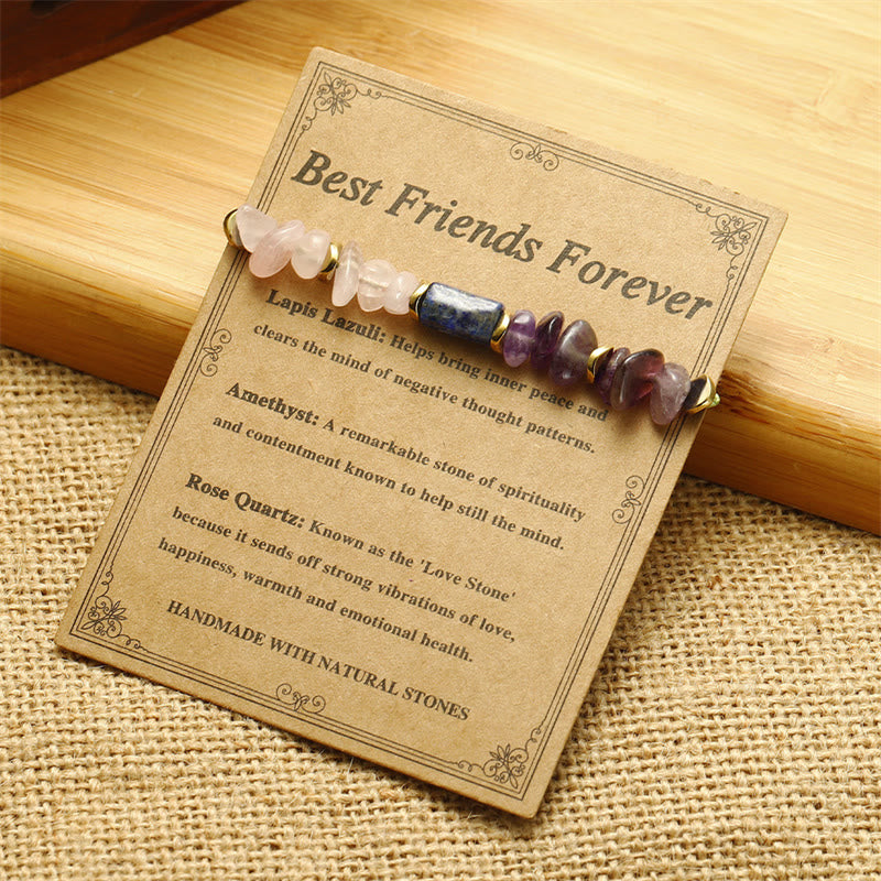 Amethyst Rose Quartz Lapis Lazuli Healing Bracelet