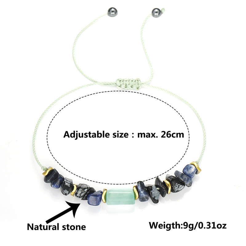 New Job Obsidian Bracelet with Green Aventurine & Sodalite for Luck