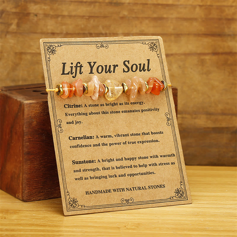 14-24cm Citrine Carnelian Sunstone Happiness Bracelet